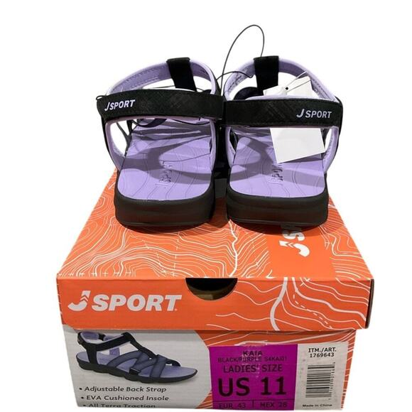 Jsport by Jambo Women's Strap Sandal Black Purple Size 11 NIB - Picture 3 of 11
